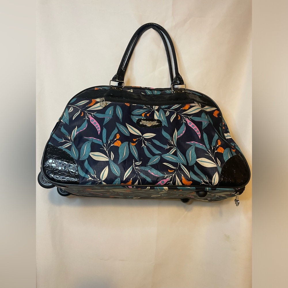 Kathy Van Zeeland Duffel Rolling Wheeled Duffle Bag Carry On Weekender 22” G017